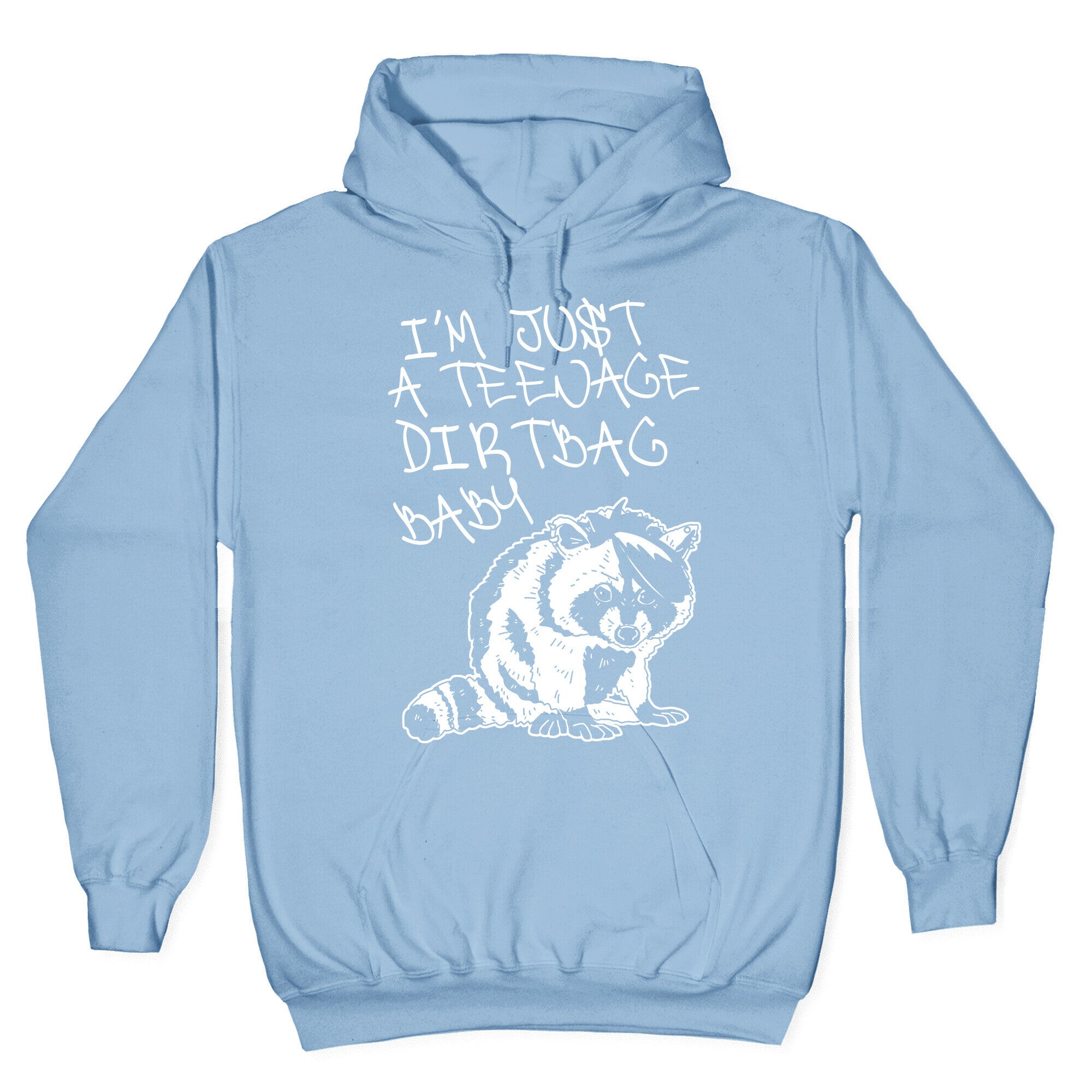 I'm Just a Teenage Dirtbag Baby Emo Raccoon Hoodie